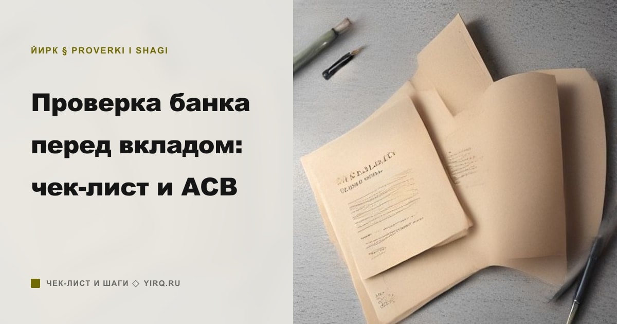 Иллюстрация к статье «Проверка банка перед вкладом: чек-лист и АСВ»