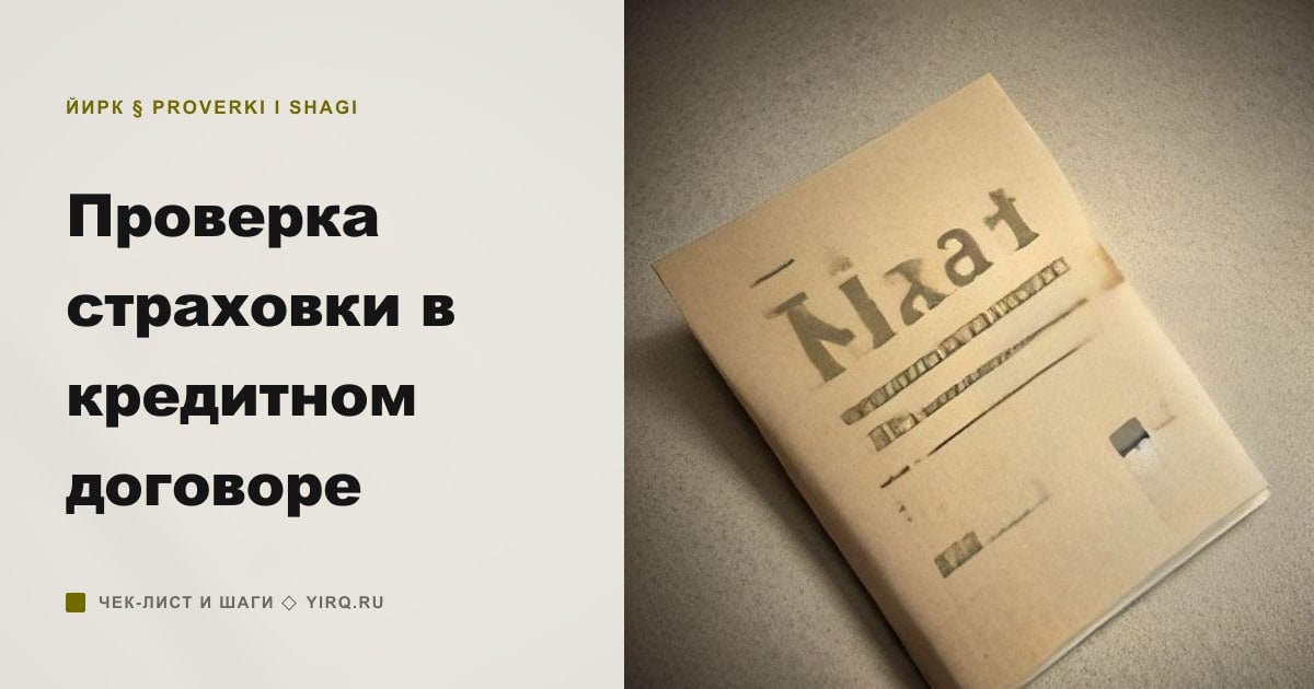 Иллюстрация к статье «Проверка страховки в кредитном договоре»